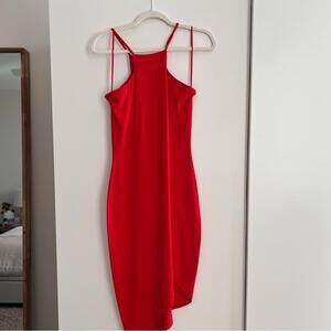 Express Vibrant Red Backless Dress